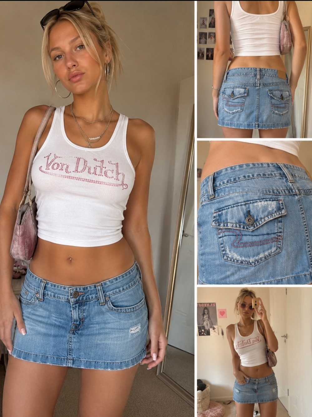 Vintage Y2K American Eagle Denim Mini Skirt 8 Low Rise Jean Skirt 39243